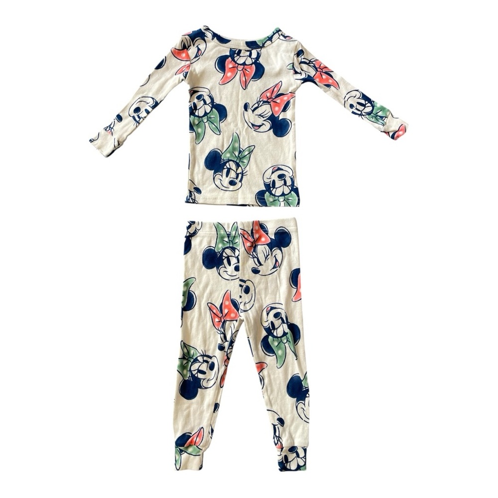 #329, Disney Kids Pajama Set - Cream with Minnie Mouse print, size 2T
